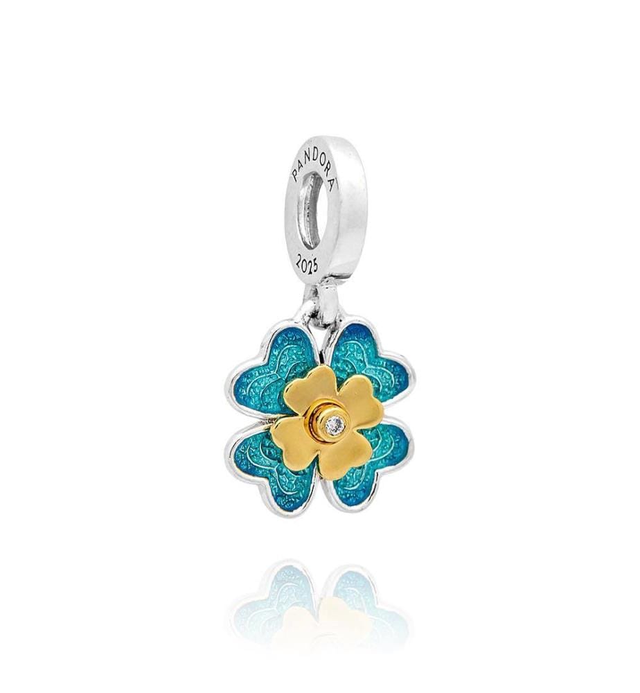 Charm Pendant My Pandora 2025 Trèfle Pivotant 0.009 ct TW - Argent 925/1000e, Métal Doré