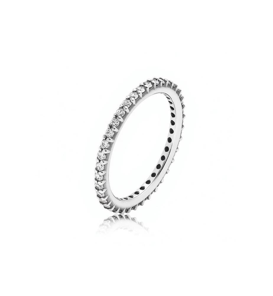 Pandora Bague d'éternité fine transparente - argent