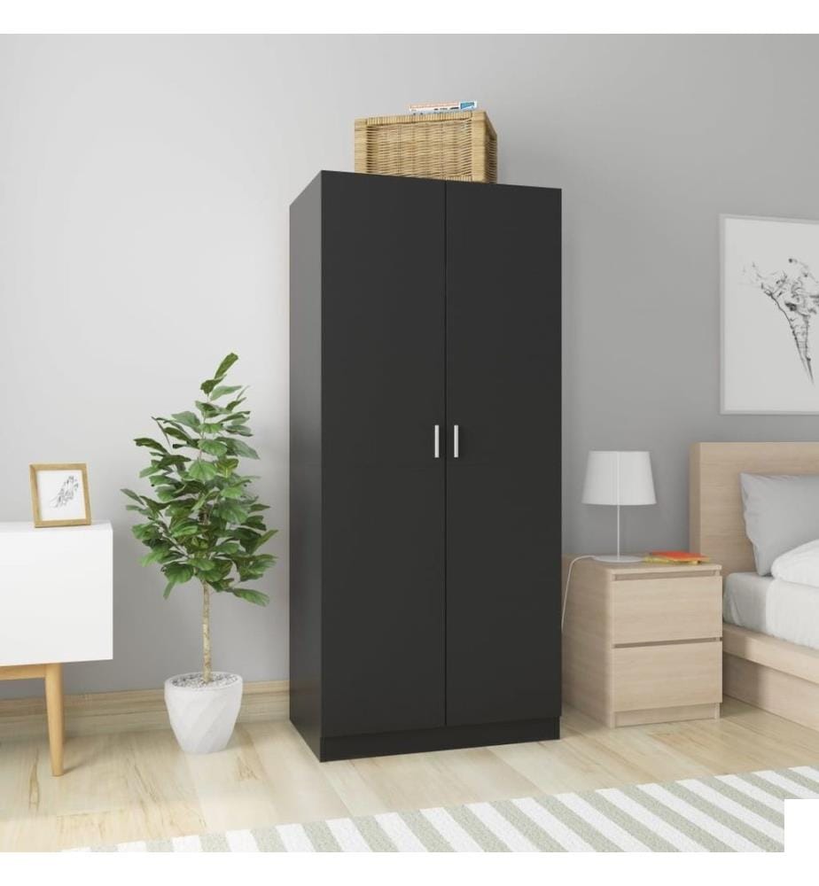 Garde-robe Noir 80x52x180 cm Aggloméré