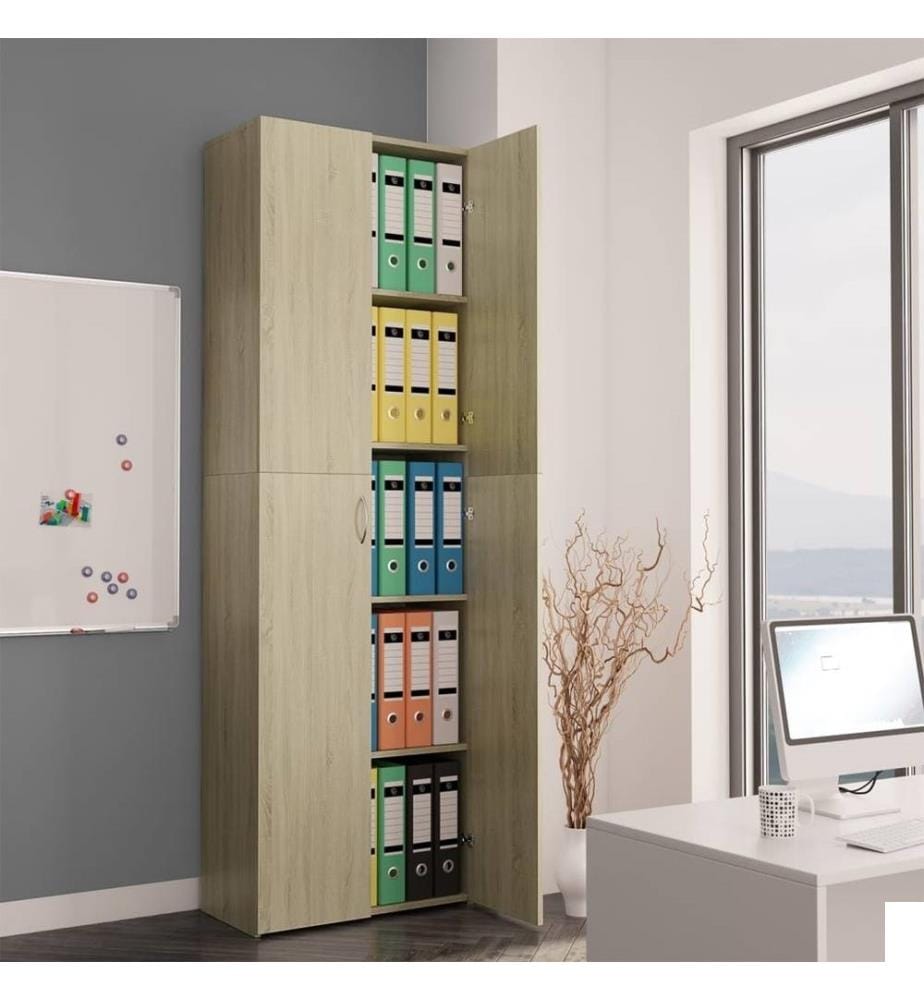 Armoire de bureau Chêne sonoma 60x32x190 cm Aggloméré