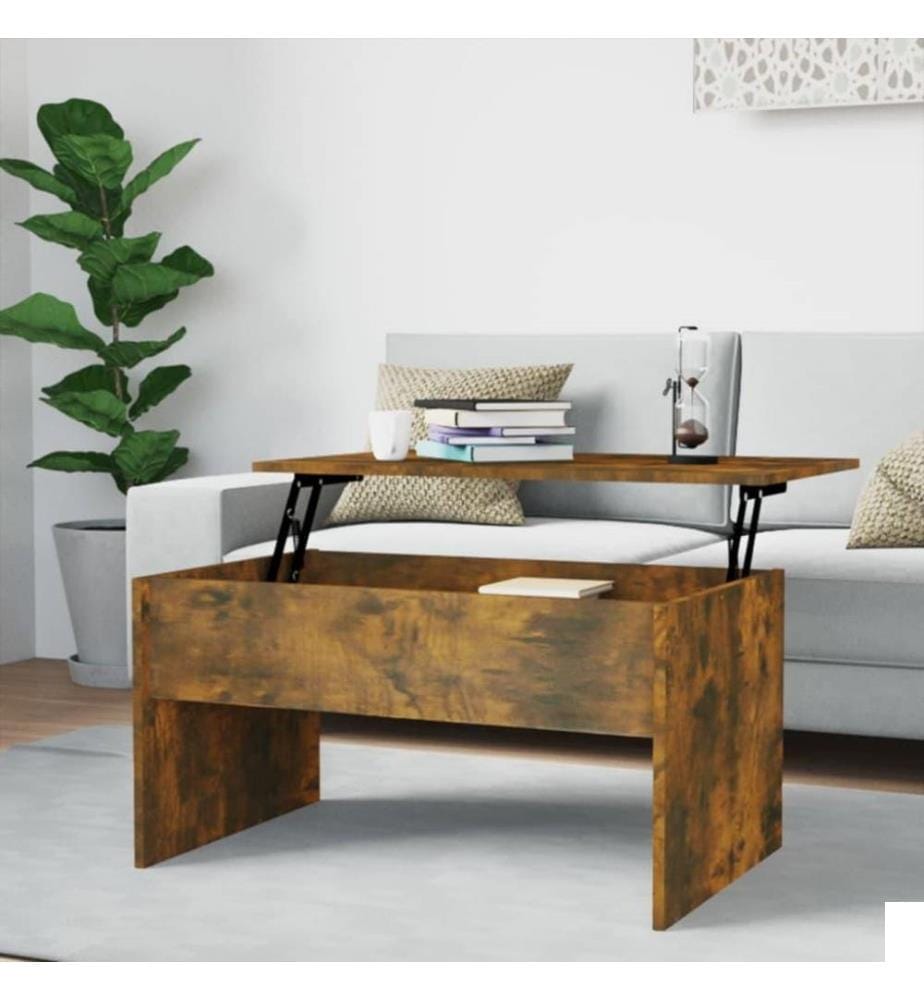 Table basse Chêne fumé 80x50,5x41,5 cm Bois d'ingénierie
