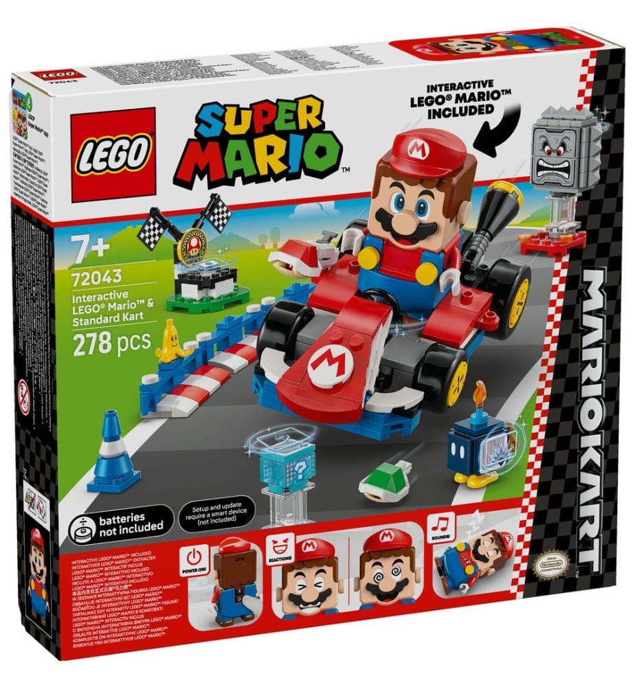 LEGO® 72043 - Mario Kart  LEGO® Mario interactif et kart standard