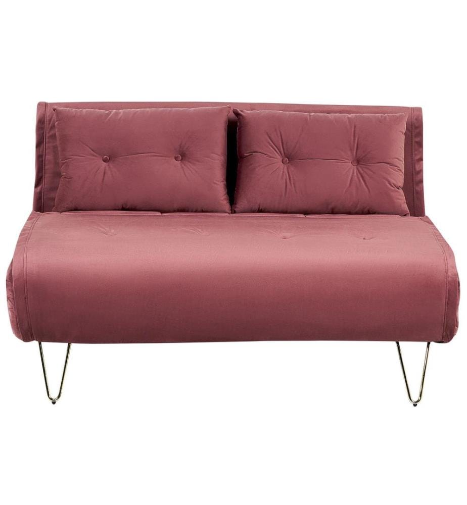 Canapé-lit VESTFOLD Velours Rose 2 places