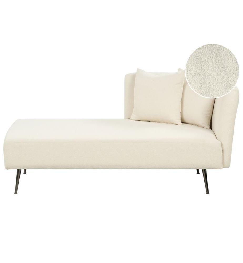 Chaise longue côté droit RIOM Bouclé Blanc cassé