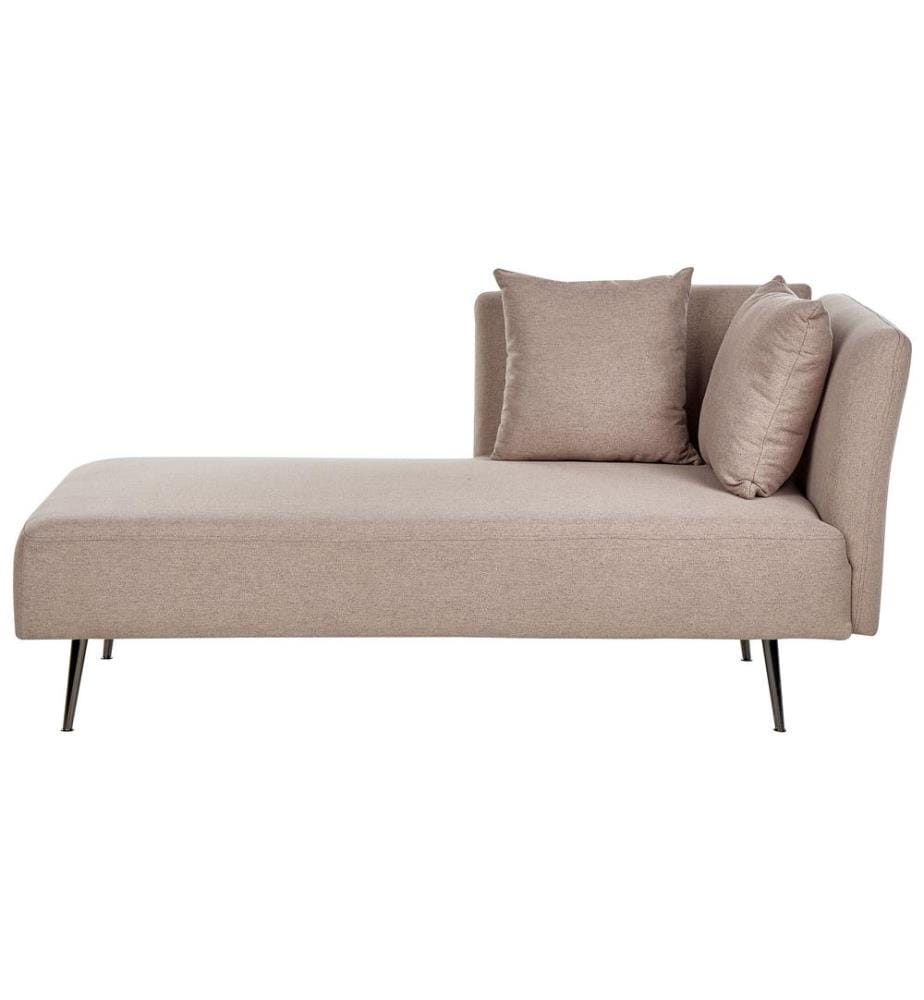 Chaise longue côté droit RIOM Tissu Marron clair