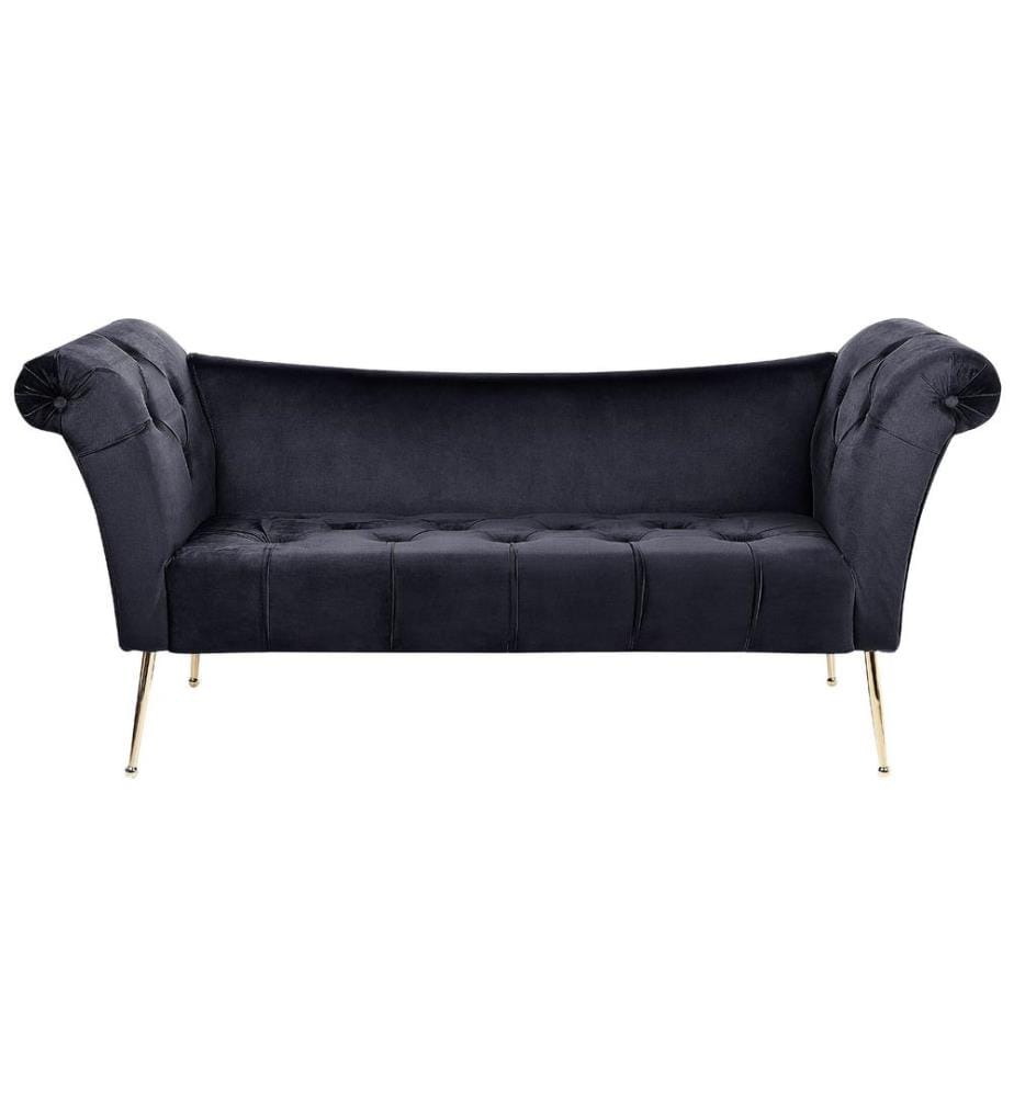 Chaise longue NANTILLY Velours Noir