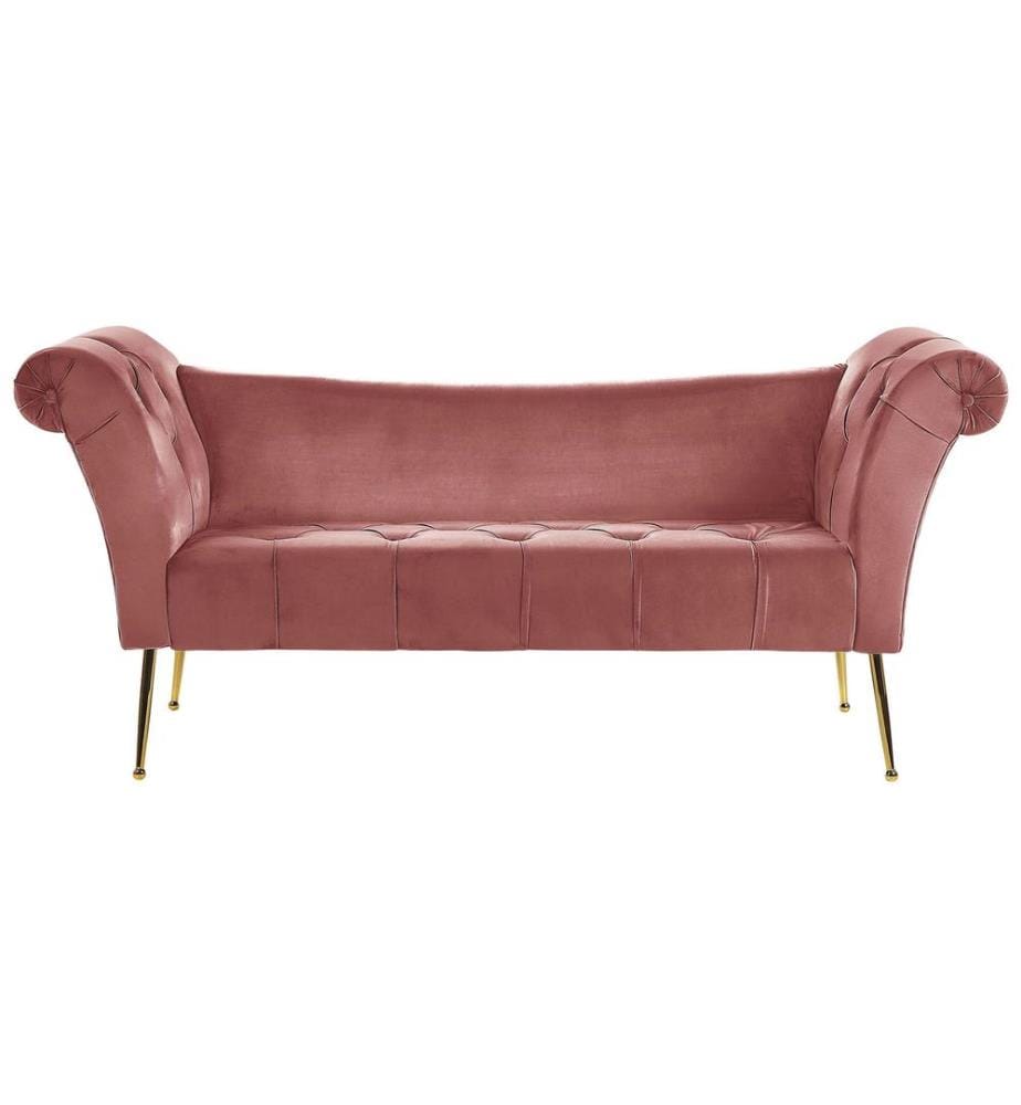 Chaise longue NANTILLY Velours Rose