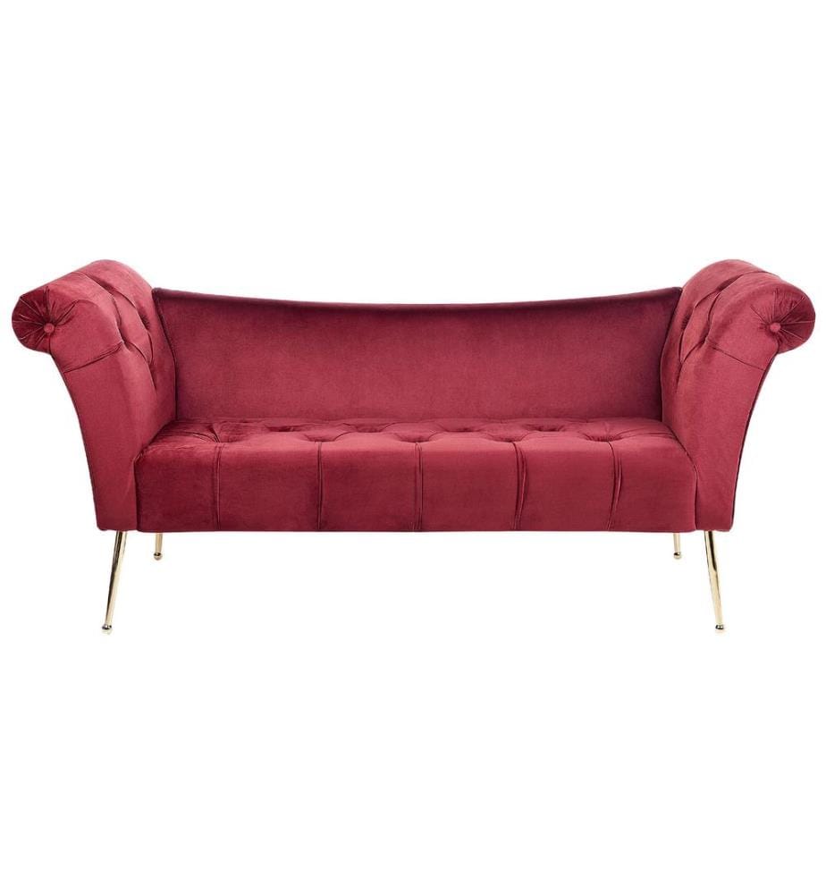 Chaise longue NANTILLY Velours Rouge foncé