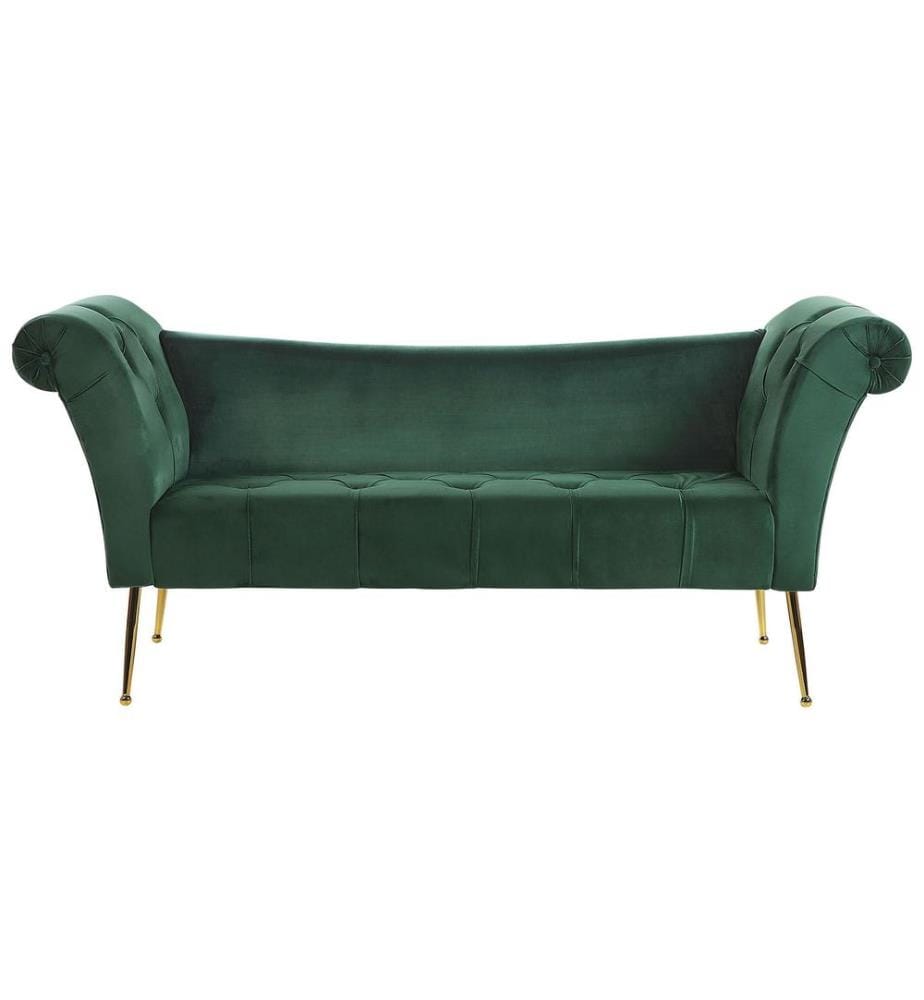 Chaise longue NANTILLY Velours Vert foncé