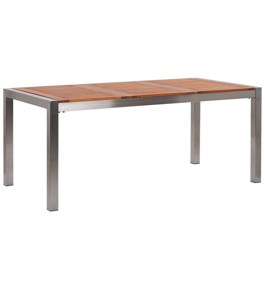 Table de salle à manger de jardin GROSSETO 180 cm 90 cm Bois d'eucalyptus Marron