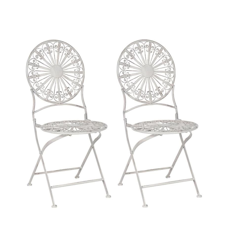Lot de 2 chaises de jardin SCAFA Métal Blanc