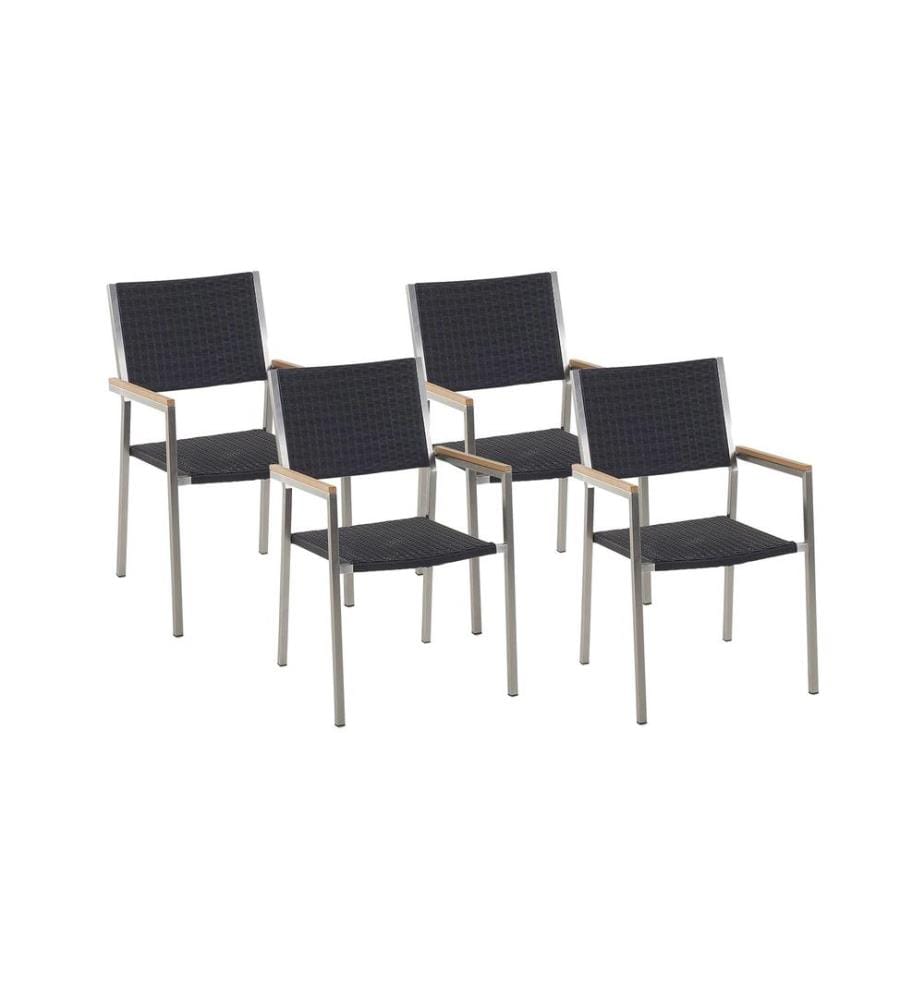 Lot de 4 chaises de jardin GROSSETO Noir