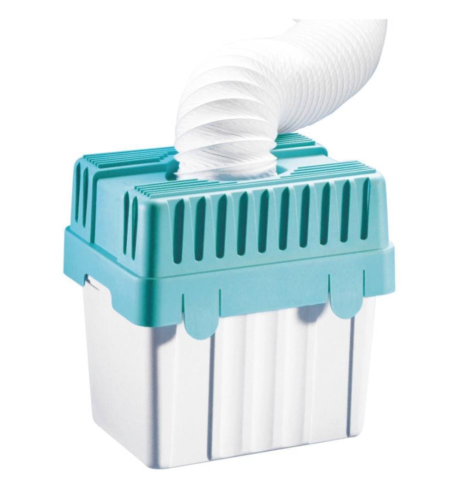 Condenseur pour sèche-linge à évacuation Capacité jusqu'à 8 litres - Blanc et turquoise