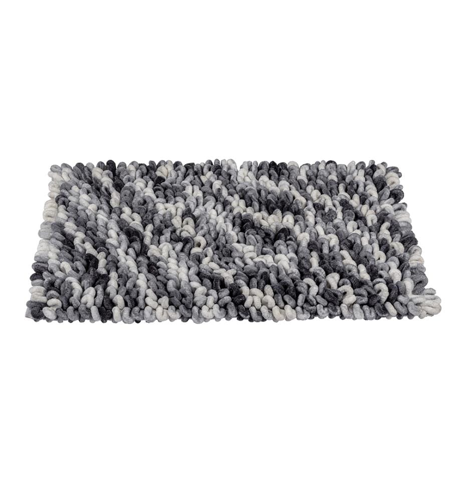 Tapis de bain Mod. Lerici, gris-bleu, polyester/coton, 60x90 cm, dos revêtu antidérapant