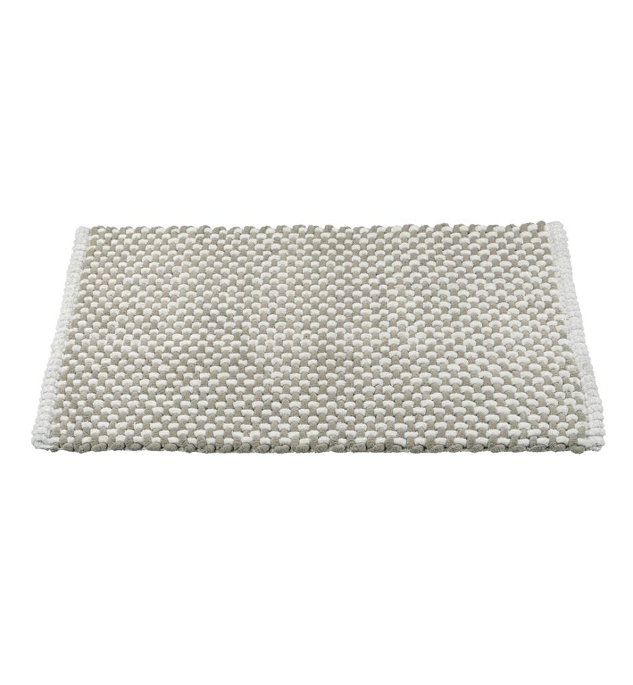 Tapis de bain Mod. Covelo, blanc-beige, polyester, coton, 50x80 cm, antidérapant, séchage rapide