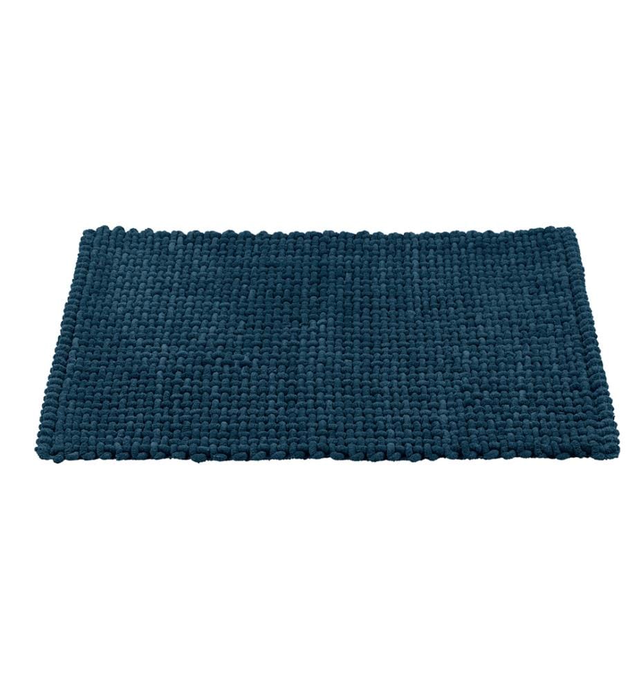 Tapis de bain Mod. Covelo, bleu foncé, polyester, coton, 50x80 cm, antidérapant et à séchage rapide