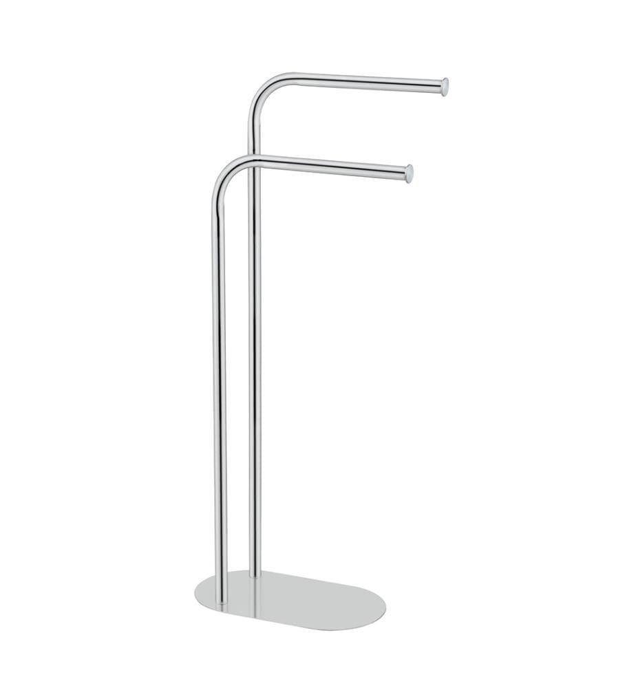 Porte-serviettes Mod. Levante, argent brillant, acier inoxydable, 30x79x17 cm, gain de place, pose libre