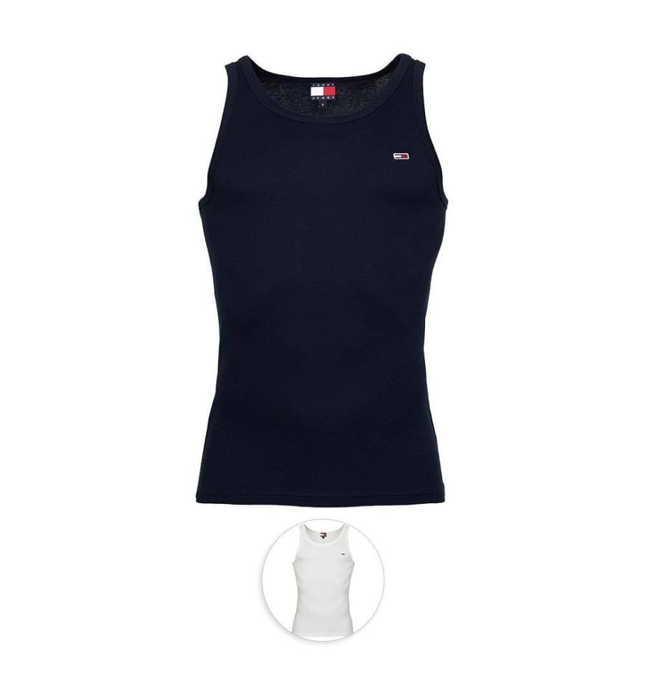 Lot de 2 T-Shirts Rib Tank Slim Fit - Ecru et Dark Night Navy