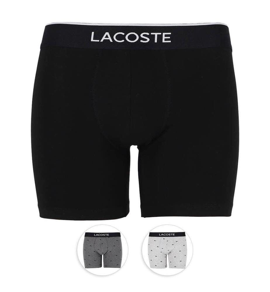 Lot de 3 Boxers Courts Coton Stretch - Noir & Gris