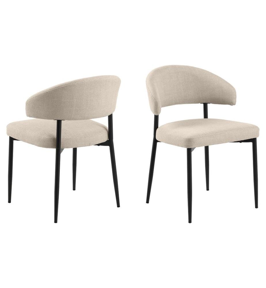 Lot de 2 Chaises de Salle à Manger Edina - Beige