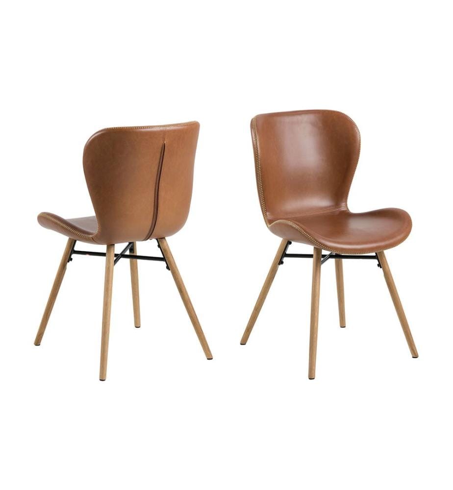 Lot de 2 Chaises Batilda 82,5 x 47 x 53 cm - Marron