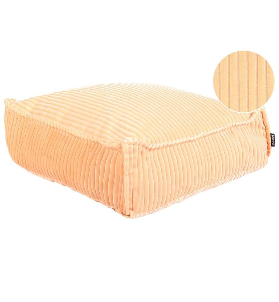 Pouf ALLOZAI Velours Rose pêche 55 cm 55 cm 20 cm