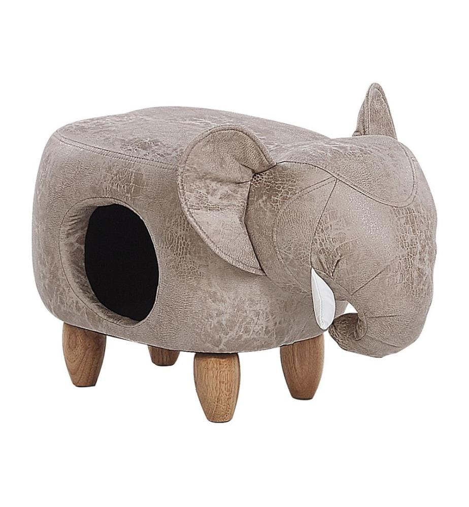 Tabouret de rangement animal JUMBO Cuir PU Gris