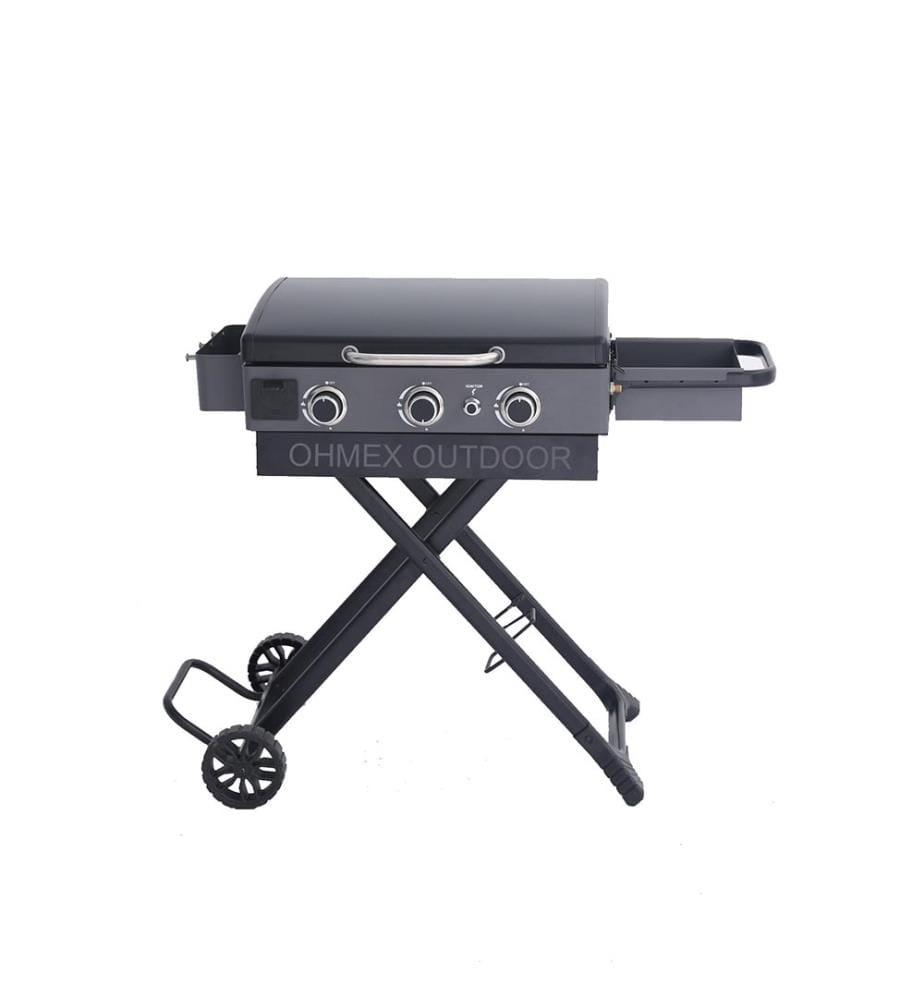 Plancha pliable avec 3 brûleurs - Noir