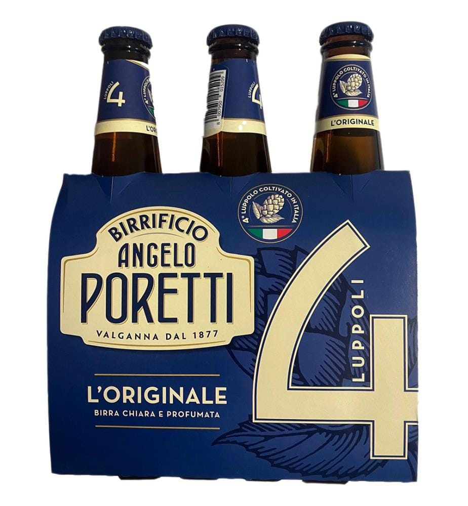 Poretti 4 luppoli bouteille verre - 24x 33 cl