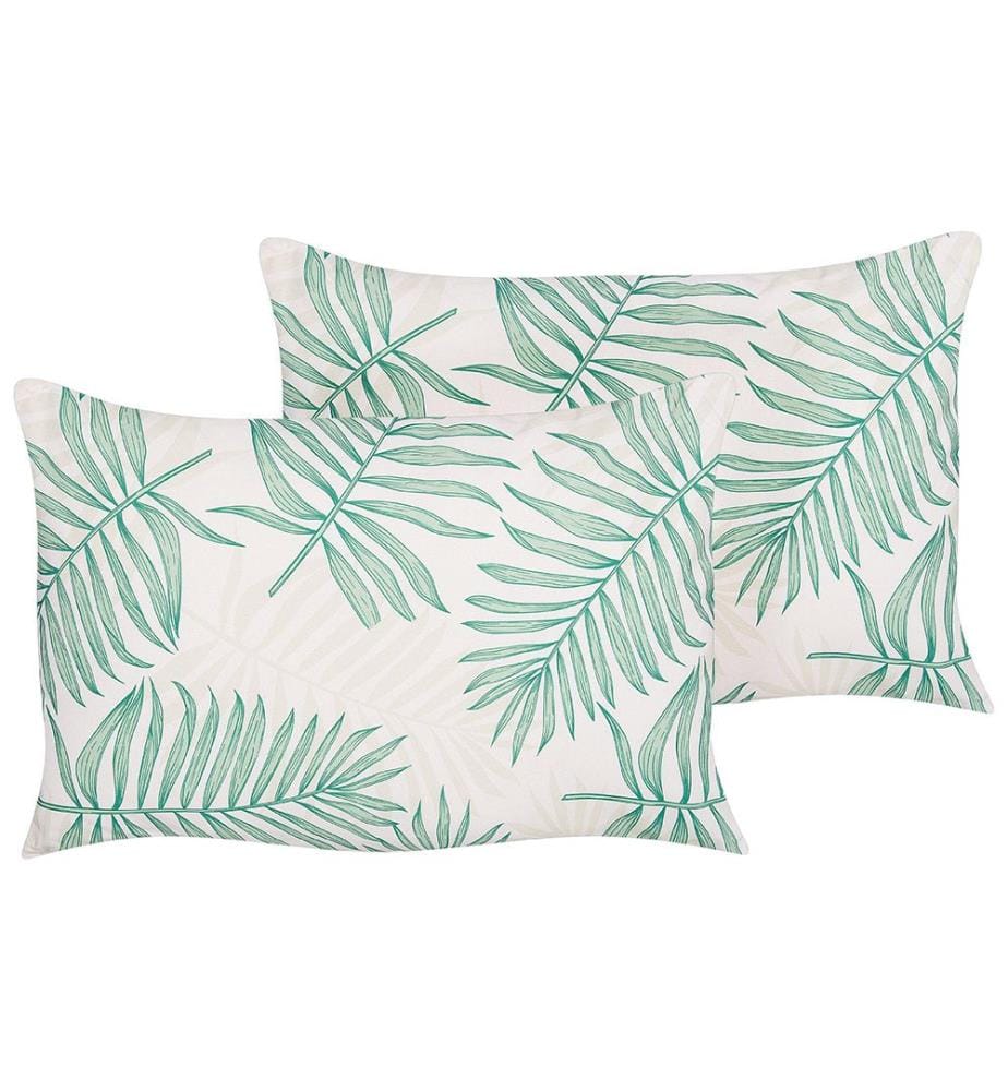 Lot de 2 coussins d'extérieur POGGIO Motif de plante 40 x 60 cm Vert