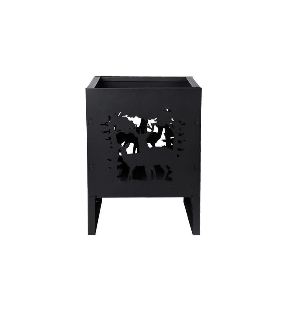 ESSCHERT DESIGN - Brasero Carré avec cerf, Noir