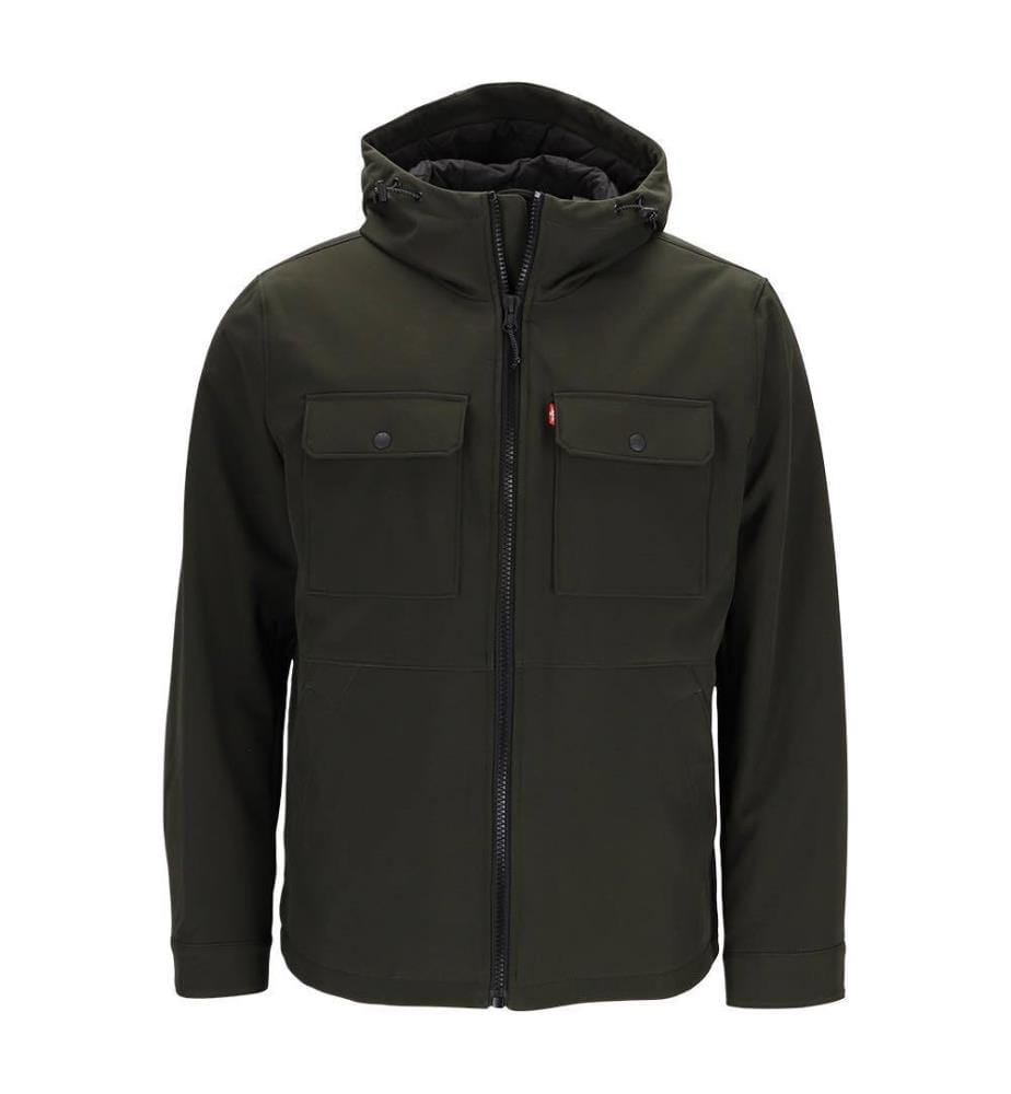 Veste softshell en tissu ripstop avec capuche - Olive