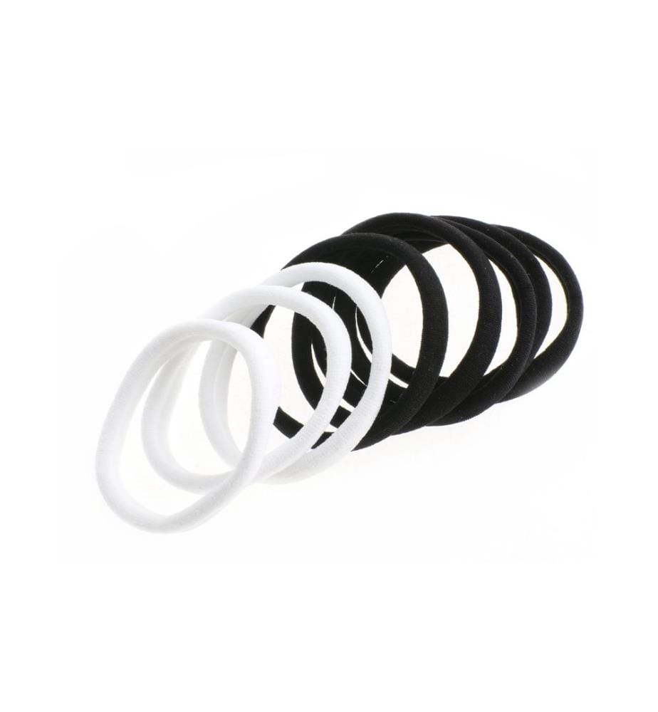 DailyGo - Élastique pour cheveux 5 cm, 8 pièces, noir et blanc