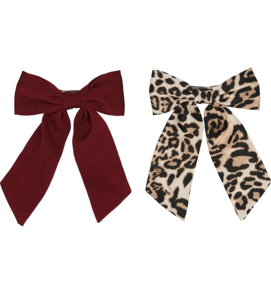 Trisa Accessoires - Noeud sur l'ensemble Barrette Bordeaux/Léo