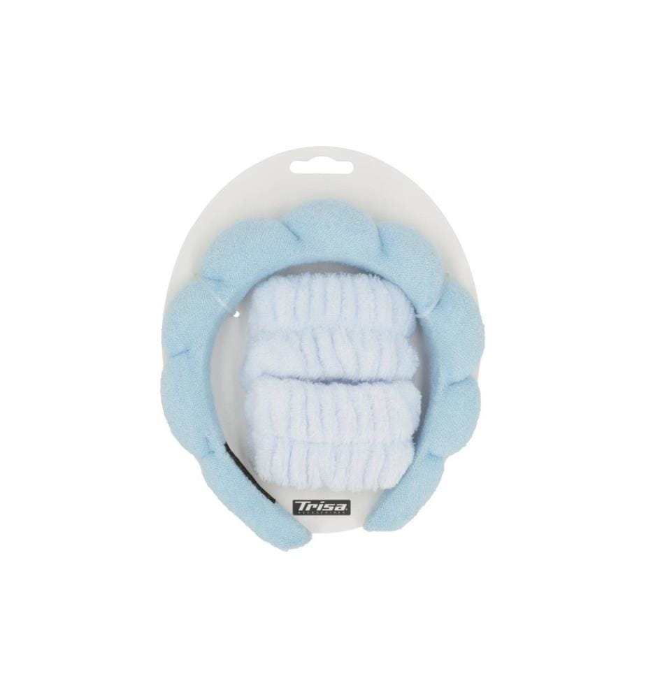 Trisa Accessoires - Serre-tête démaquillant avec bracelets bleu clair