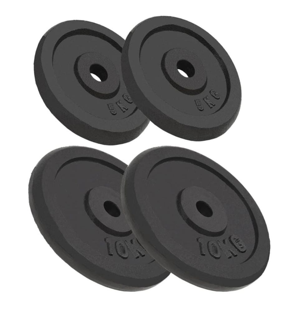 Plaque de poids 4 pcs 2 x 10 kg + 2 x 5 kg Fonte