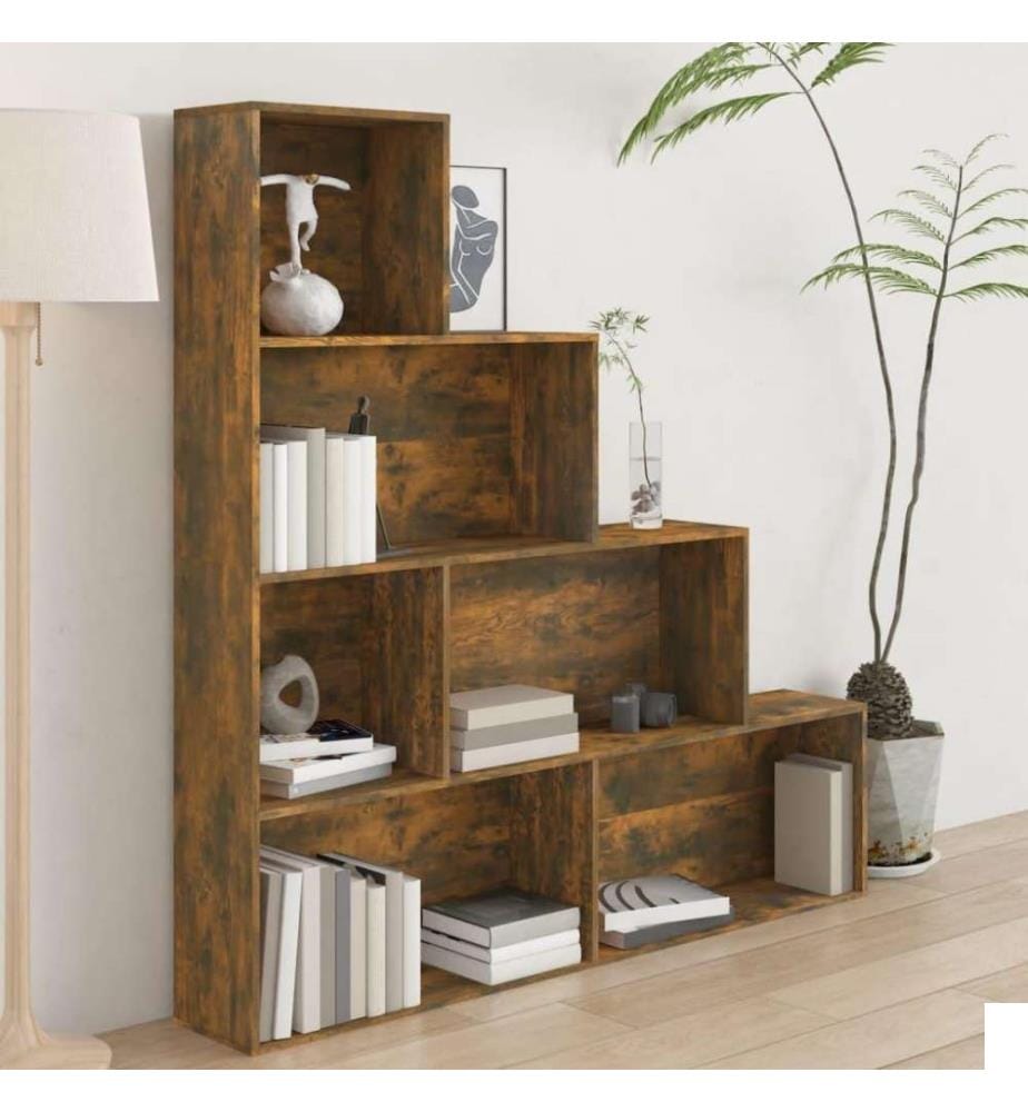 Armoire à livres Chêne fumé 155x24x160 cm