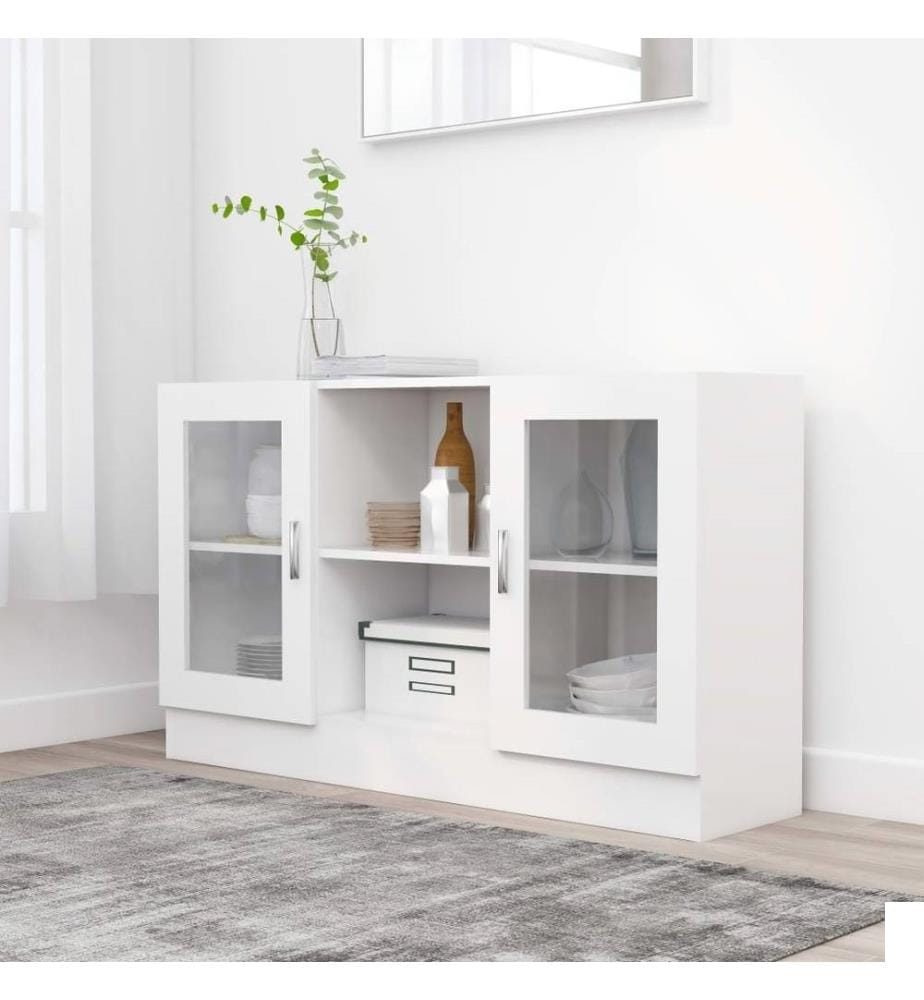 Armoire à vitrine Blanc 120x30,5x70 cm Aggloméré