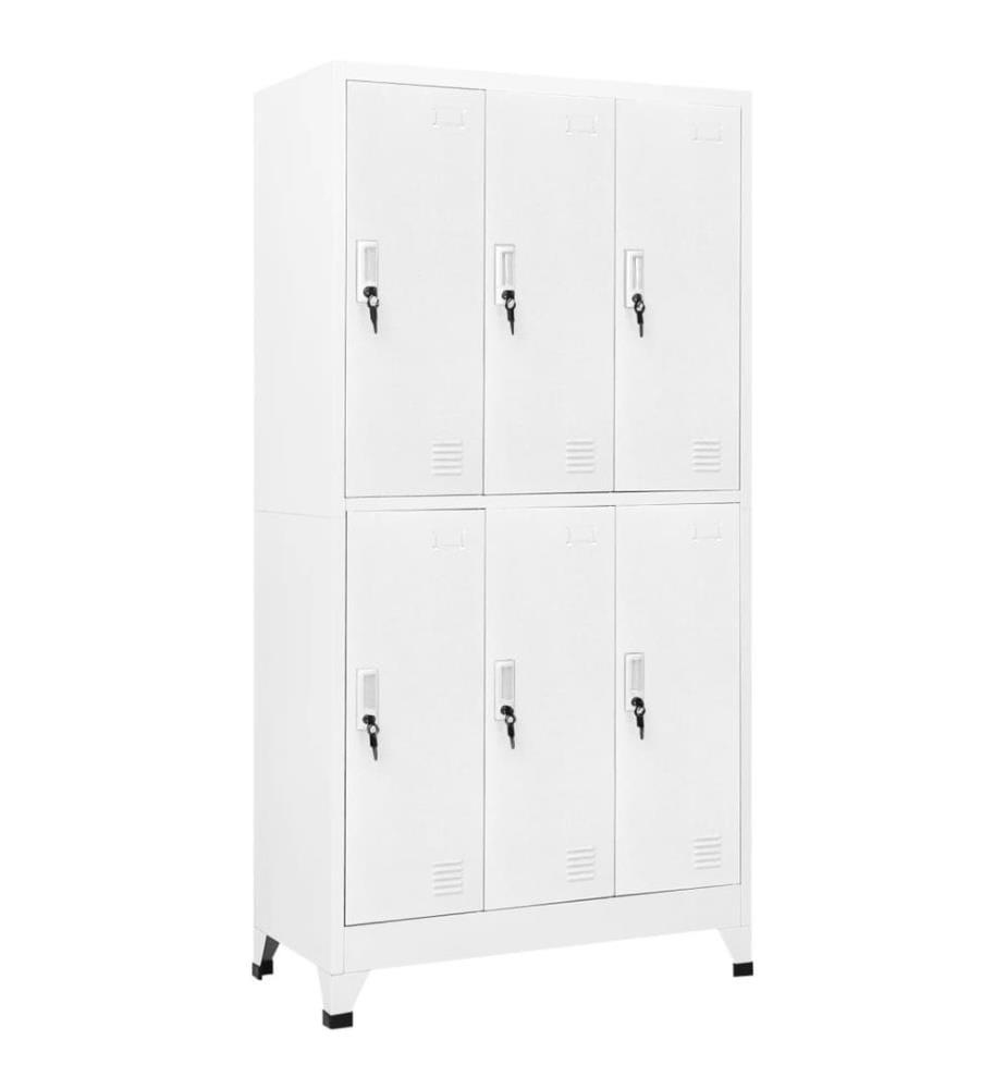 Armoire à casier avec 6 compartiments Acier 90x45x180 cm Gris