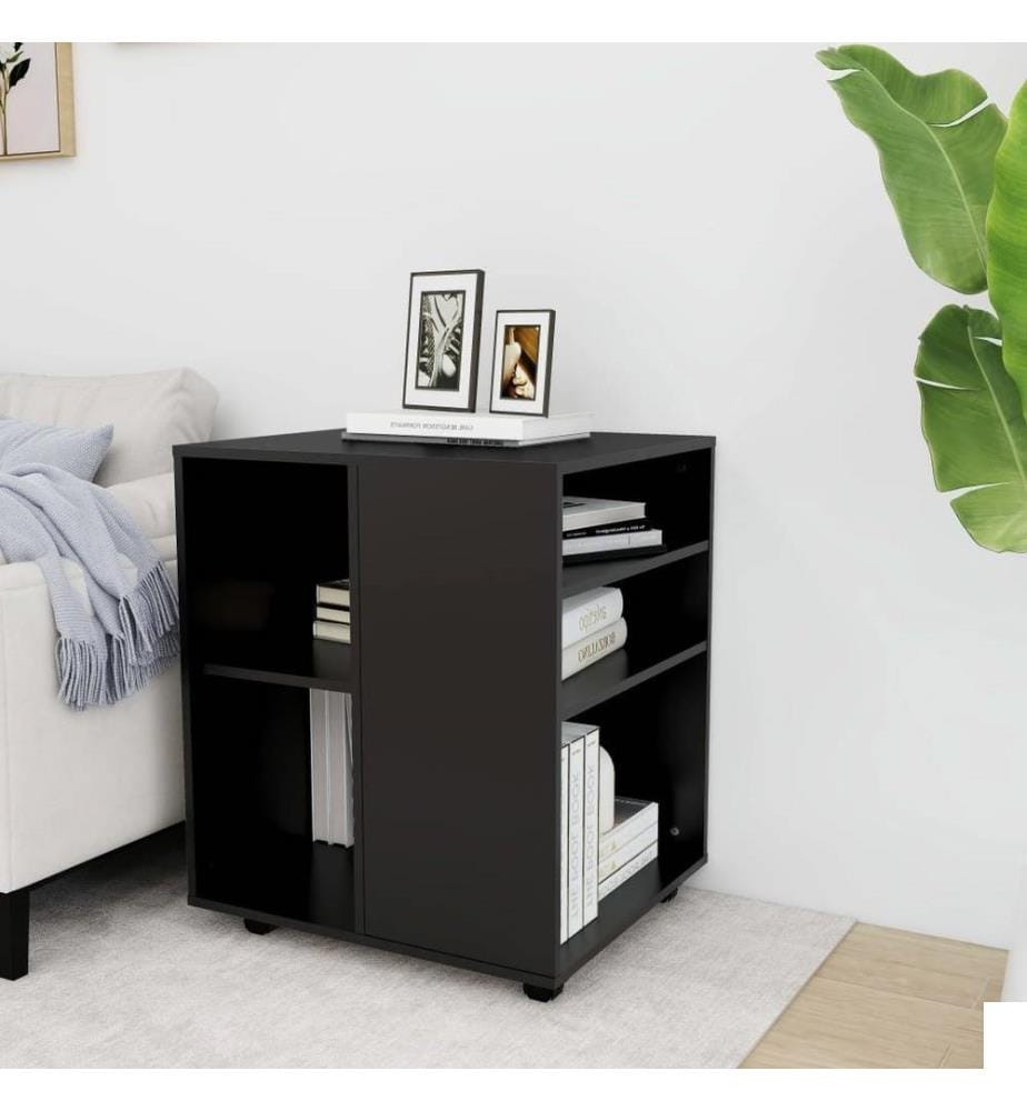 Armoire à roulettes Noir 60x53x72 cm Aggloméré