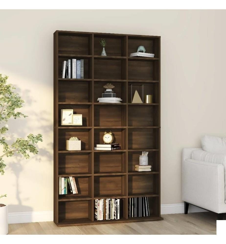 Armoire à CD Chêne marron 102x23x177,5 cm Bois d'ingénierie