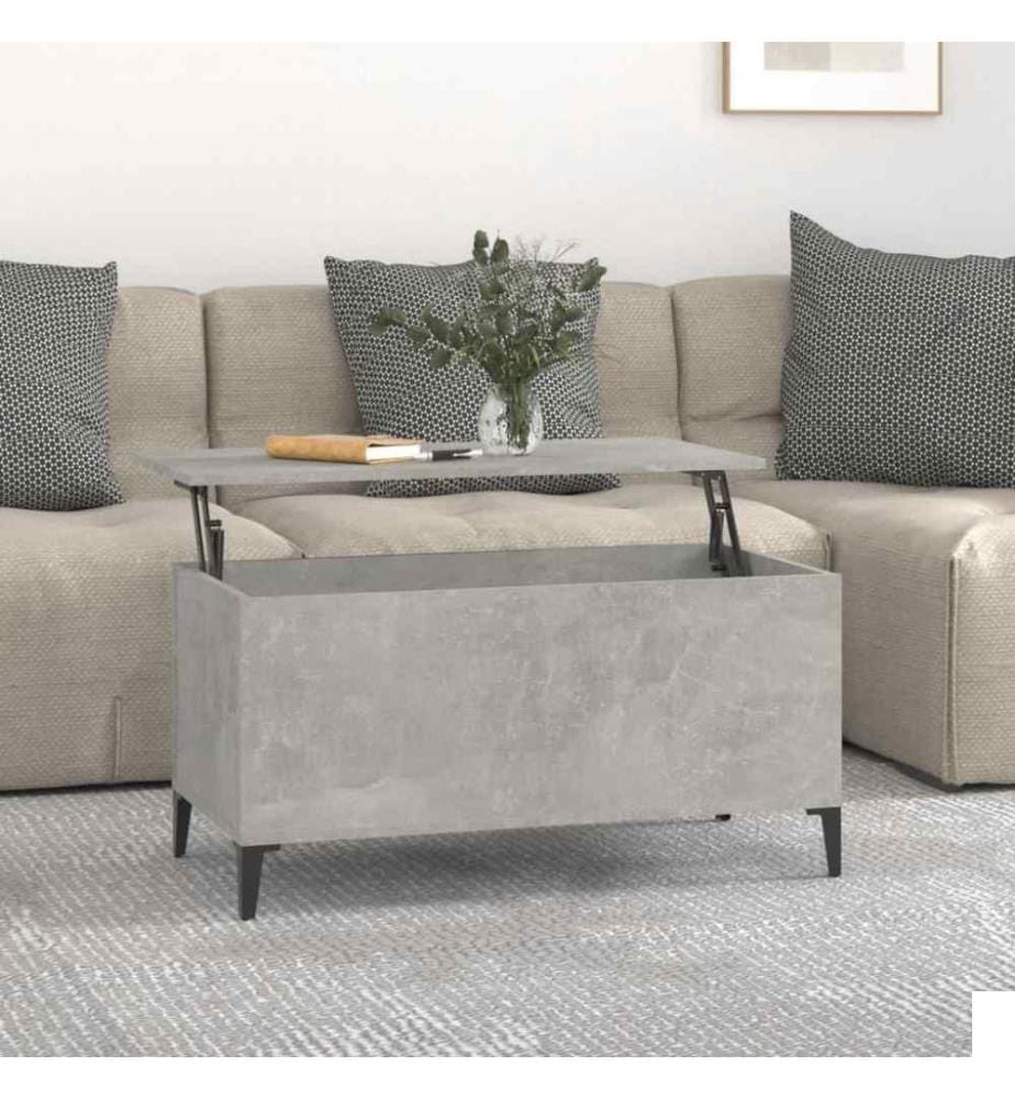 Table basse Gris béton 90x44,5x45 cm Bois d'ingénierie