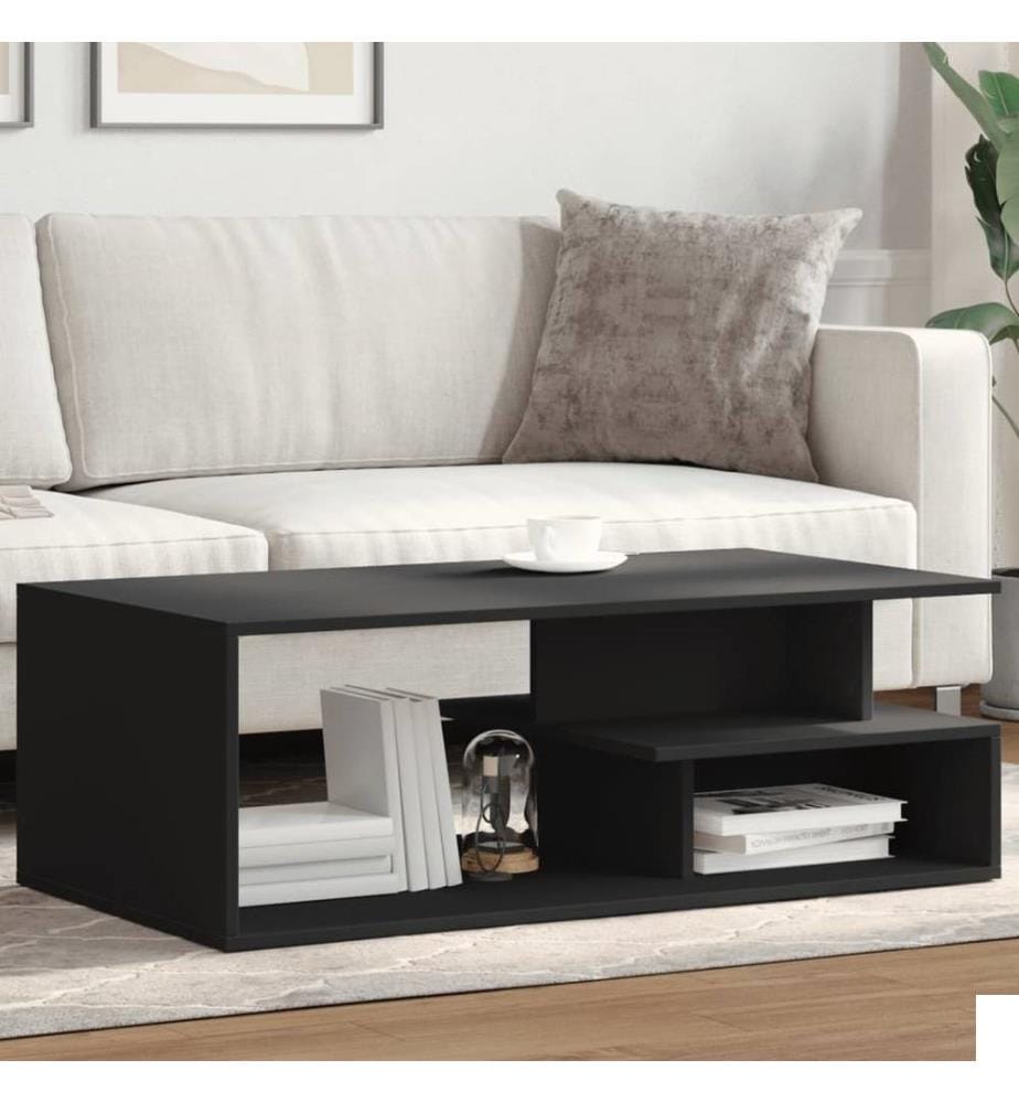 Table basse noir 102x55x35 cm bois d'ingénierie