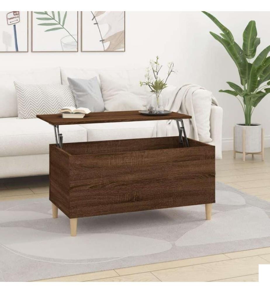 Table basse Chêne marron 90x44,5x45 cm Bois d'ingénierie