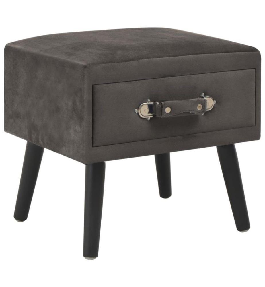 Table de chevet Gris 40x35x40 cm Velours