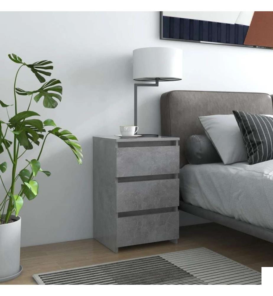 Tables de chevet 2 pcs Gris béton 40x35x62,5 cm Aggloméré
