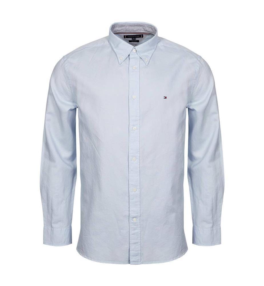 Chemise solide en lin - Breezy Blue