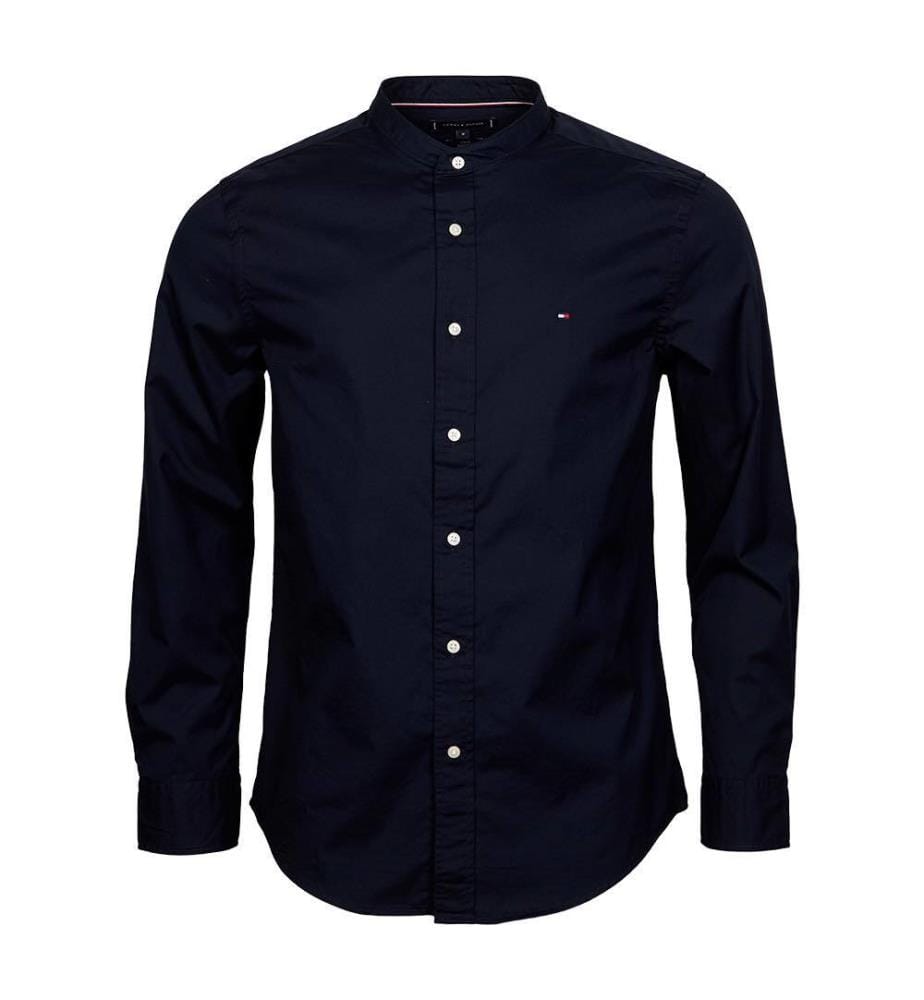 Chemise Mao solide en popeline Flex - Desert Sky