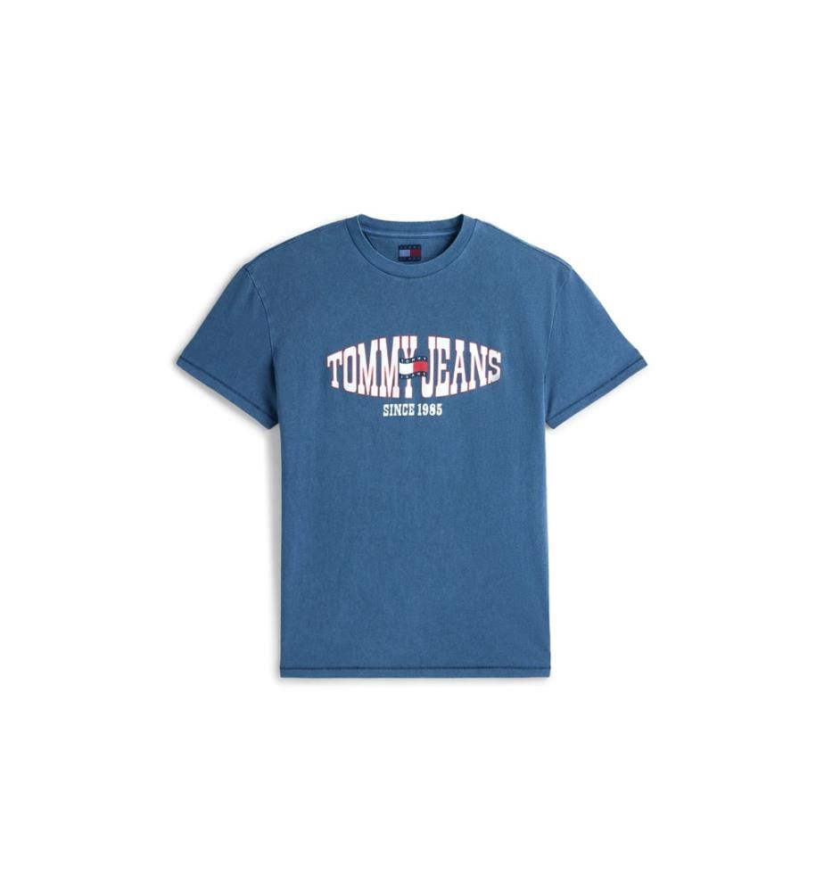 T-Shirt en Jersey à Drapeau Ondulé - Bleu