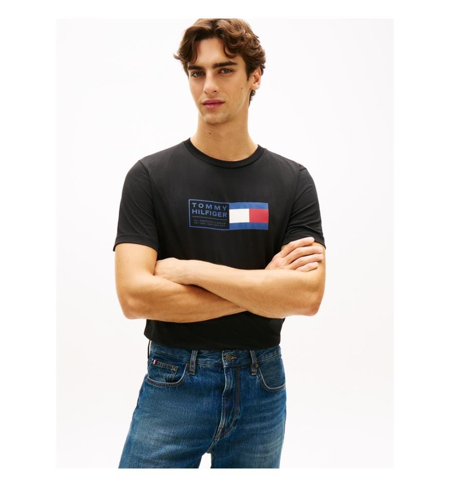 T-Shirt Brand Love Text Box - Noir